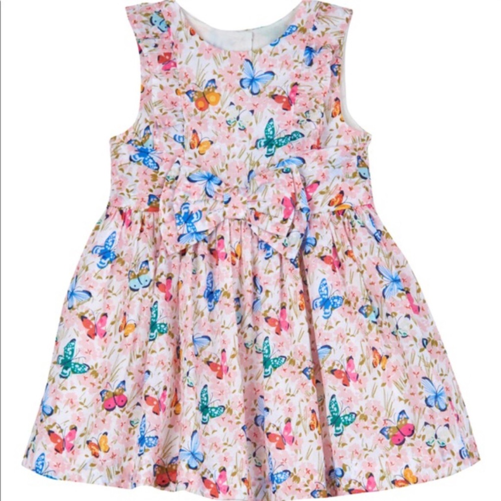 Pippa And Julie Butterfly Print Front Bow Dress 18 M